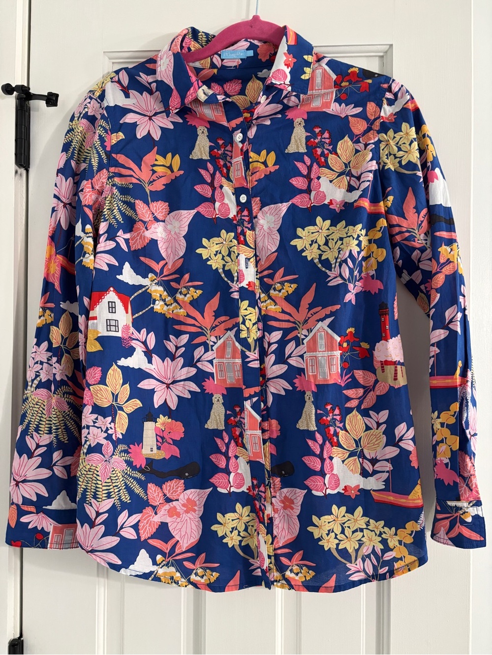 J. McLaughlin Scenic Print Button Shirt - Size Small